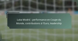 Luka Modrić : performance en Coupe du Monde, contributions à l’Euro, leadership